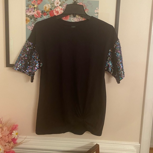 Wild Fable Oversized Sequin Tee, sz Small - Picture 5 of 11